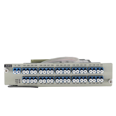 1U rack 100 GHz AWG 40 długości fal Karta Multiplexing/Demultiplexing dla systemów DWDM o dużej pojemności