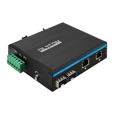 Przełącznik sieci przemysłowej gigabitów 100/1000M Ethernet światłowodowy niezarządzany DIN Rail DC24V