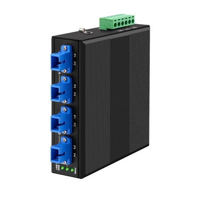 4 kanały Przemysłowy przełącznik optyczny D2X2B Din Rail DC24V Wejście SM/MM W przypadku awarii zasilania
