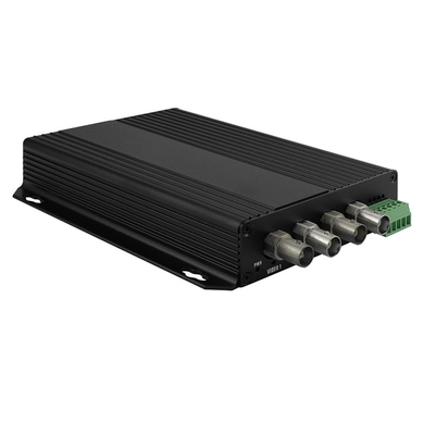 CVI TVI Audio Video Digital Optical Converter 4 Port Industrial Monitoring Czarny