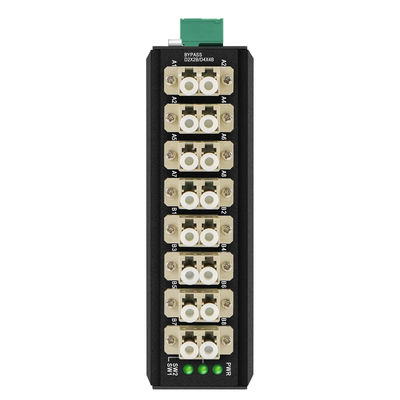 Wielomodowy światłowodowy moduł obejściowy 8-portowe złącze LC montowane na DIN 12V 24V CE