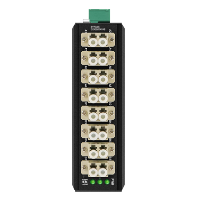 OM-FBS-44-MLC WIELOMODOWY MODUŁ BYPASSU OPTYCZNEGO 8-PORTOWE ZŁĄCZE LC MONTOWANE NA DIN 12V 24V