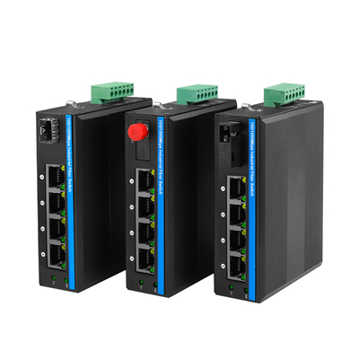 4 Porty Przemysłowe PoE Przełącznik Gigabit Niezarządzana sieć 120W Budżet Din Rail Aktywny PoE