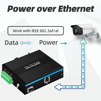 SFP Fiber Media Converter 10 100Mbps Niezarządzany DIN Rail Wall Mounted Small Case