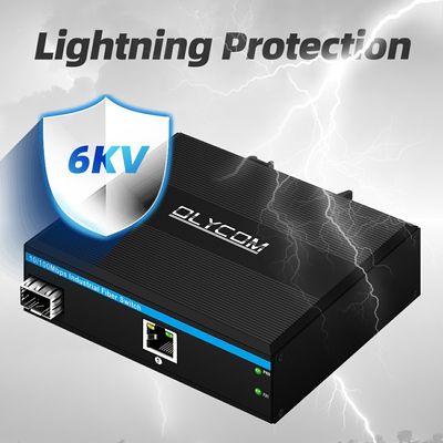 SFP Fiber Media Converter 10 100Mbps Niezarządzany DIN Rail Wall Mounted Small Case