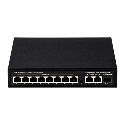 120W niezarządzany przełącznik POE 8 PoE 10/100/1000Mbps + 2 LAN 10/100/1000Mbps + 1SFP 100/1000M