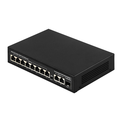 120W niezarządzany przełącznik POE 8 PoE 10/100/1000Mbps + 2 LAN 10/100/1000Mbps + 1SFP 100/1000M