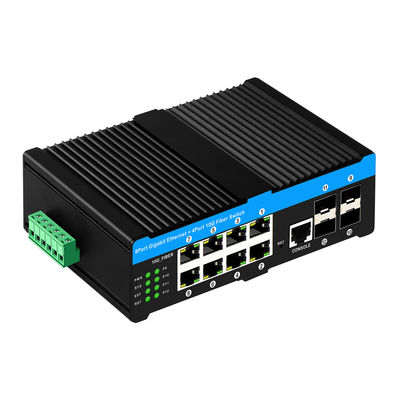 10G Industrial POE Switch z 8 gigabitowymi portami POE i 4 10G SFP Uplink - 6KV Surge Protection L2 Managed Network Switch