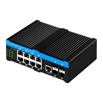10G Industrial POE Switch 8*Gigabit POE port z 4*10G SFP uplink L2 managed Network Switch
