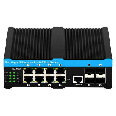 10G Industrial POE Switch 8*Gigabit POE port z 4*10G SFP uplink L2 managed Network Switch