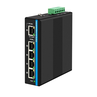 Mini 5 port przemysłowy przełącznik ethernet 4 RJ45 port do 1 uplink RJ45 gigabit niezarządzany przełącznik dc12v/24v wejście