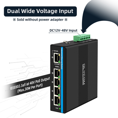 Wprowadzanie energii słonecznej UPS PoE Switch Gigabit Network 120W DC12V/DC24V/DC48V Niezarządzane