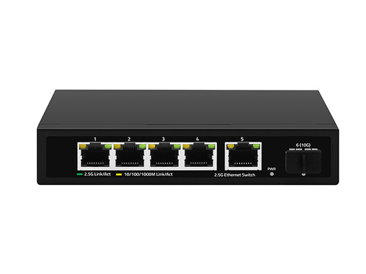 5 portów 2.5G Ethernet Switch 10G Fiber Uplink Niezarządzane prędkość sieci automatycznego wykrywania