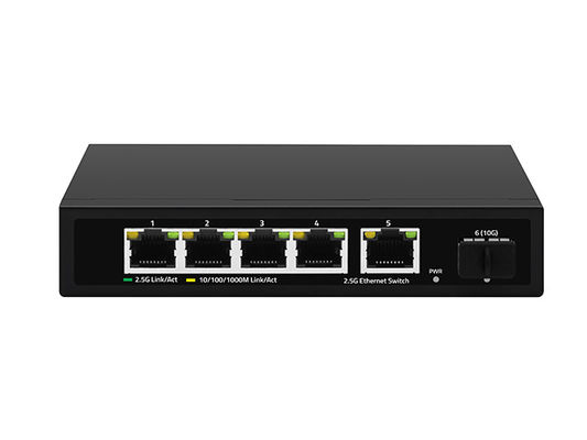 5 portów 2.5G Ethernet Switch 10G Fiber Uplink Unmanaged Auto-Sensing Speed CE