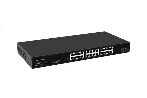 24 Przełącznik sieciowy 100M/1G/2.5G Ethernet 1G/2.5G/10G Włókno niezarządzane z FAN