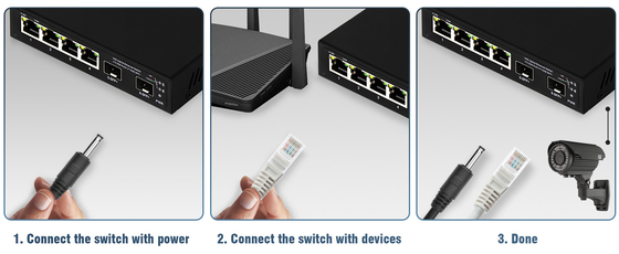 6 portów 10g przełącznik Ethernet światłowodowy 4* 2.5G RJ45 + 2* 10G SFP+ wsparcie OEM/ODM