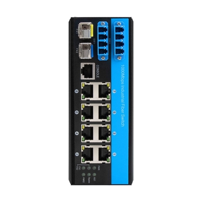 Przemysłowy przełącznik Gigabit 12 Port Din Rial Zarządzany przełącznik optyczny bypass Ethernet POE