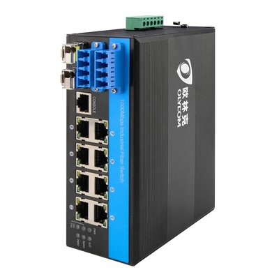 Przemysłowy przełącznik Gigabit 12 Port Din Rial Zarządzany przełącznik optyczny bypass Ethernet POE