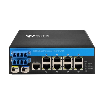 Przemysłowy przełącznik Gigabit 12 Port Din Rial Zarządzany przełącznik optyczny bypass Ethernet POE