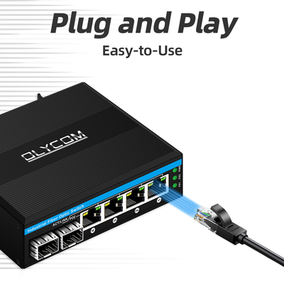 Mini 6 port gigabitowy przełącznik ethernet poe przełącznik din rail 2 sfp+ 4 RJ45 DC48-52V podwójny wpis zasilania