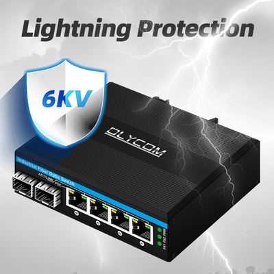 Mini 6 port gigabitowy przełącznik ethernet poe przełącznik din rail 2 sfp+ 4 RJ45 DC48-52V podwójny wpis zasilania