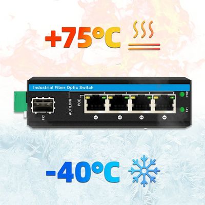 5-portowy Gigabitowy Zewnętrzny Przełącznik Poe Mini Przemysłowy Przełącznik światłowodowy IP40 Przełącznik na szynę DIN