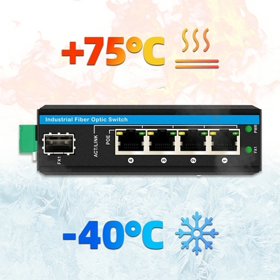 5 portów Gigiabit Outdoor Poe Switch Mini Industrial Fiber Switch IP40 Din Rail Switch