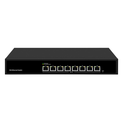 8 portów 10G Ethernet Switch Niezarządzane prędkość automatycznego wykrywania pojedynczy wejście AC bez wentylatora