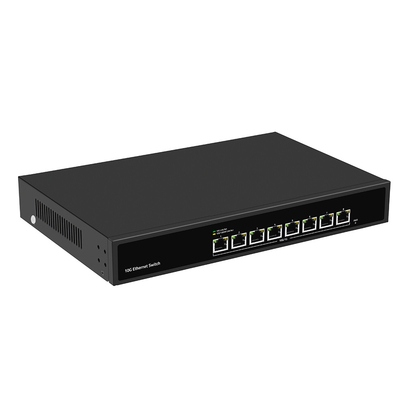 8 portów 10G Ethernet Switch Niezarządzane prędkość automatycznego wykrywania pojedynczy wejście AC bez wentylatora
