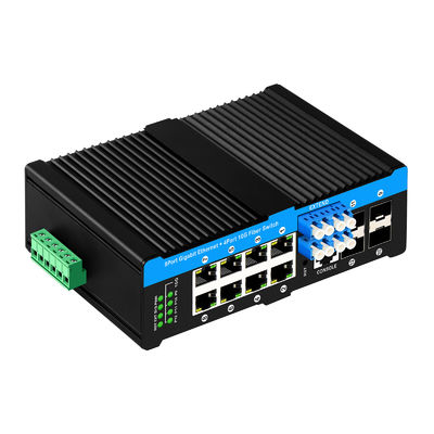 12 portów 10G L2/L3 sterowany przełącznik poe+ przełącznik optyczny 4*10G sfp +8 RJ45 przełącznik ethernet din-rail