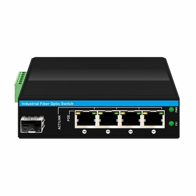 5 portów Przemysłowy przełącznik sieciowy Poe DC12/24/48V Wejście 1SFP+4RJ45 Gigabit Ethernet Switch