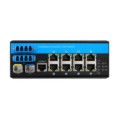 8 Port Bypass Managed Ethernet Switch 2.5G Włókno Przemysłowa Ochrona Optyczna