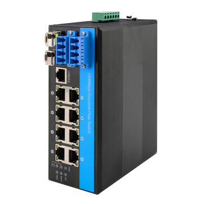 8 Port Bypass Managed Ethernet Switch 2.5G Włókno Przemysłowa Ochrona Optyczna
