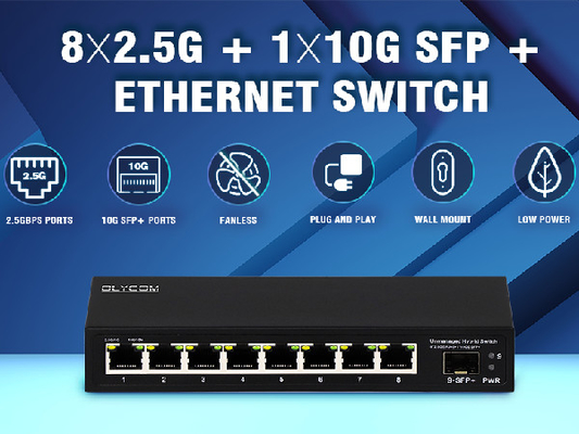 10G Ethernet Switch Niezarządzany przełącznik sieciowy 8*2.5G RJ45+1*10G Porty SFP