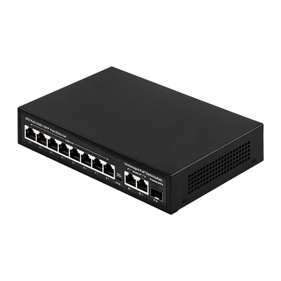 Rozszerzony zasięg 8-port PoE Switch 10/100M z zużyciem 120W/150W i zasięgiem 250m
