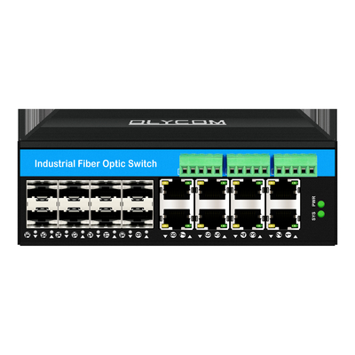 Zarządzany 16-port Gigabit Poe Switch Din-rail Network Switch 8RJ45+8SFP z 4*RS485+2*CAN BUS