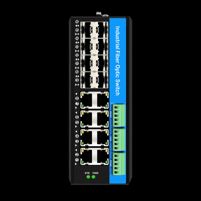 Zarządzany 16-port Gigabit Poe Switch Din-rail Network Switch 8RJ45+8SFP z 4*RS485+2*CAN BUS