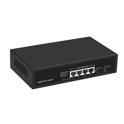 4 porty Gigabit SFP Fiber PoE Switch Budżet 60W z rozszerzeniem VLAN 250 metrów
