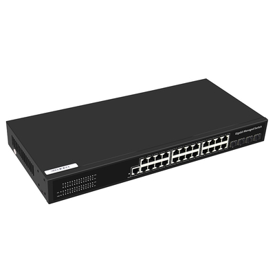 24 porty Gigabit Managed Switch z 1G Fiber Uplink Layer 2 Managed Commercial Grade