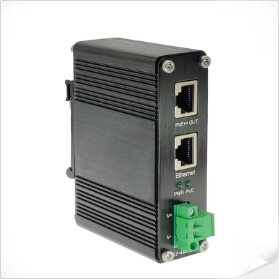 Przemysłowy 90W 802.3bt PoE++ Wtryskiwacz Gigabit DC12V DC24V DC48V Wejście Mini Size