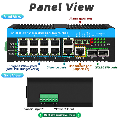 16 Port Managed Industrial Ethernet Switch 8RJ45+8SFP POE Switch z 4*RS485+2*CAN BUS