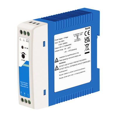 24V Przemysłowy adapter zasilania CE UL Lista 1A Wyjście AC/DC Podwójne wejście DIN Rail