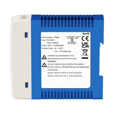 24V Przemysłowy adapter zasilania CE UL Lista 1A Wyjście AC/DC Podwójne wejście DIN Rail