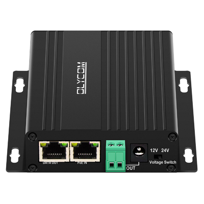 Gigabit 30W PoE Splitter DC12V DC24V Wyjściowa ściana zamontowana 100 m PoE odległość
