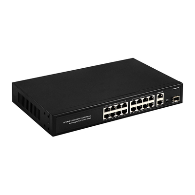 16 portów Gigabit Poe Switch Przełącznik sieciowy światłowodowy Rozszerzony 250m 300W