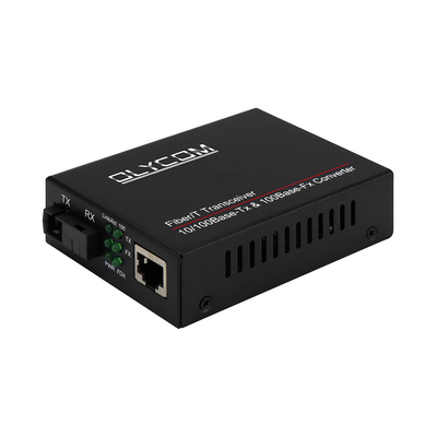 Szybki konwerter Ethernet Włókna optycznego Ethernet 10/100M Jednowarunkowy dwukierunkowy nadajnik SC do RJ45 20km