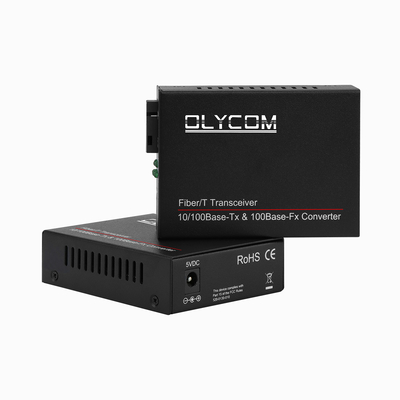 Szybki konwerter Ethernet Włókna optycznego Ethernet 10/100M Jednowarunkowy dwukierunkowy nadajnik SC do RJ45 20km