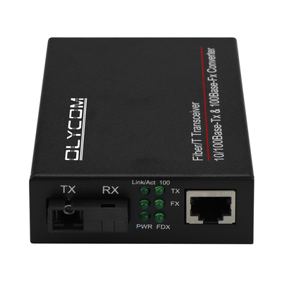 Szybki konwerter Ethernet Włókna optycznego Ethernet 10/100M Jednowarunkowy dwukierunkowy nadajnik SC do RJ45 20km