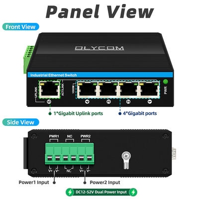 5 portów przełącznik Gigabit E-Mard Certified Industrial Ethernet Switch