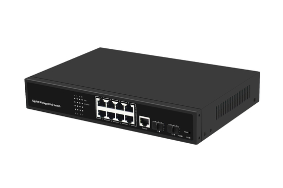 Gigabit 8 porty POE przełącznik zarządzany Ethernet przełącznik światłowodowy 120W AC100-240V wejście